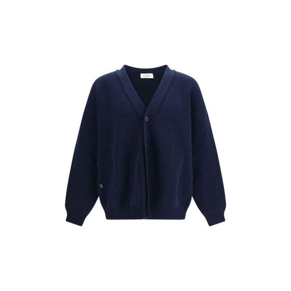Laneus Blue Wool Oves Aries Men's Cardigan